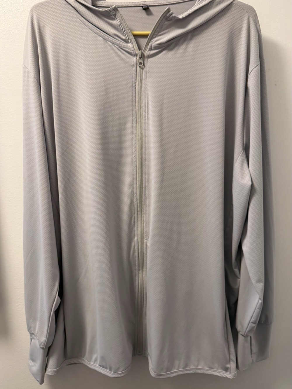 Athletic Grey Full-Zip Sun Hoodie Jacket – Perfect for Hiking/Fishing Size 2XL